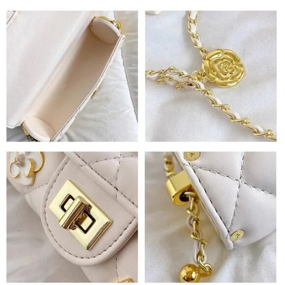 Black Lucky Charms Quilted Cylinder Shoulder Crossbody Bag - Picture 14 of 15